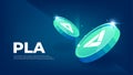 PLA coin cryptocurrency concept banner background