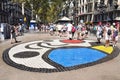 Pla de l'Os mosaic in Las Ramblas in Barcelona Royalty Free Stock Photo