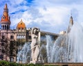 Placa Catalunya in Barcelona, Spain Royalty Free Stock Photo