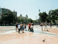 Placa de Catalunya with people