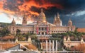 Placa de Espania -  National Museum, Barcelona, MNAC. Royalty Free Stock Photo