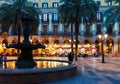 Placa Reial in night. Barcelona