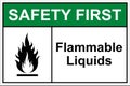 Placard of Flammable liquid chemical hazard Royalty Free Stock Photo