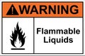 Placard of Flammable liquid chemical hazard Royalty Free Stock Photo