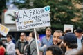 Placards at protest