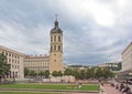 Place Antonin Poncet square with Bell Tower of The Charity Hospital of Lyon i