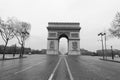 Place Charles de Gaulles Arc de Triomphe being empty during the lockdown in Paris coronavirus COVID-19.