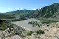 Place of the confluence of the rivers Katun and Chuya in Altai mountains. Siberia, Russia Royalty Free Stock Photo