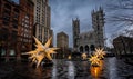 the Place d\'Arme in Montreal, in preparation for the month of December with Christmas decorations