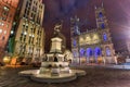 Place D'Armes at Night - Montreal, Canada Royalty Free Stock Photo