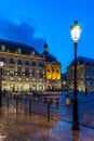 Place de la Bourse at night in Bordeaux, France. Royalty Free Stock Photo