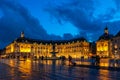 Place de la Bourse at night in Bordeaux, France. Royalty Free Stock Photo