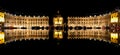 Place de la bourse at night with its reflection inside the water mirror in Bordeaux, France Royalty Free Stock Photo