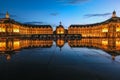 Place De La Bourse square in Bordeaux city Royalty Free Stock Photo