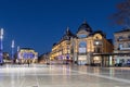 Place de la Comedie square at dusk, Montpellier, France Royalty Free Stock Photo