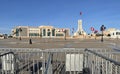 Place de la Kasbah in Tunis, behind barricades Royalty Free Stock Photo