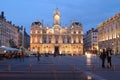 Place des Terreaux at the blue hour. Royalty Free Stock Photo