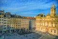 place des terreux and the Lyon city hall, Lyon old town, France Royalty Free Stock Photo