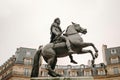 Place des Victoires in Paris with the equestrian monument in hon Royalty Free Stock Photo