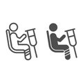 Place for disabled people line and solid icon, Public transport concept, Priority seating sign on white background