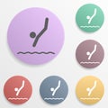 A place for diving badge color set icon. Simple glyph, flat vector of map icons for ui and ux, website or mobile application Royalty Free Stock Photo