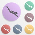 A place for diving badge color set icon. Simple glyph, flat vector of map icons for ui and ux, website or mobile application Royalty Free Stock Photo