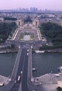 Place du Trocadero and Chaillot Palace from Eiffel tower. Royalty Free Stock Photo