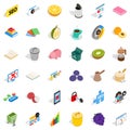 Place of employment icons set, isometric style
