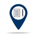 place for filing documents in blue map pin icon. Element of map point for mobile concept and web apps. Icon for website design and Royalty Free Stock Photo