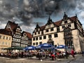 Hann. MÃÂ¼nden-beautiful night view of the old houses from slightly lit trees,nice colored romantic places