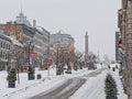 Place Jacques-cartier square in Montreal in the snow Royalty Free Stock Photo