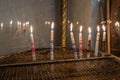 Place for lighting candles in the Church of Nativity in Bethlehem in Palestine Royalty Free Stock Photo