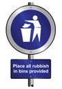 Place litter in bins