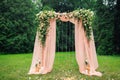 Place made with wooden square and floral roses decorations