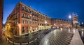 Place Massena square at dusk in Nice, France Royalty Free Stock Photo