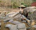 Basistha temple waterfall at guwahati Royalty Free Stock Photo