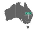 Place name sign New South Wales at map of Australia