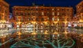 Place Nationale at night in Montauban in Tarn et Garonne, Occitanie, France Royalty Free Stock Photo