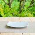 Place for object on wooden table with green summer Royalty Free Stock Photo