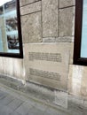 The place outside of the Museum of Assassination of Franz Ferdinand where he was assassinated in Sarajevo, BOSNIA Royalty Free Stock Photo