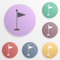 A place for playing golf badge color set icon. Simple glyph, flat vector of map icons for ui and ux, website or mobile application