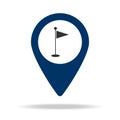 a place for playing golf in blue map pin icon. Element of map point for mobile concept and web apps. Icon for website design and d