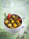 Place Setting Containing Potato and borecole Royalty Free Stock Photo