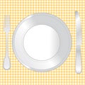 Place setting of a dinning set close up.