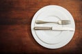 Place Setting, excellent signal on wooden background Royalty Free Stock Photo