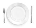 Place Setting with Plate, Knife & Fork Royalty Free Stock Photo