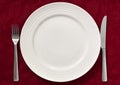 Place Setting on Red Royalty Free Stock Photo