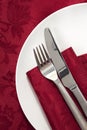 Place Setting on Red Royalty Free Stock Photo