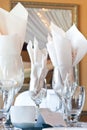 Place setting with wine glasses and place card Royalty Free Stock Photo