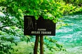 Milka Trnina Waterfalls Sign, Plitvice Lakes, Croatia Royalty Free Stock Photo